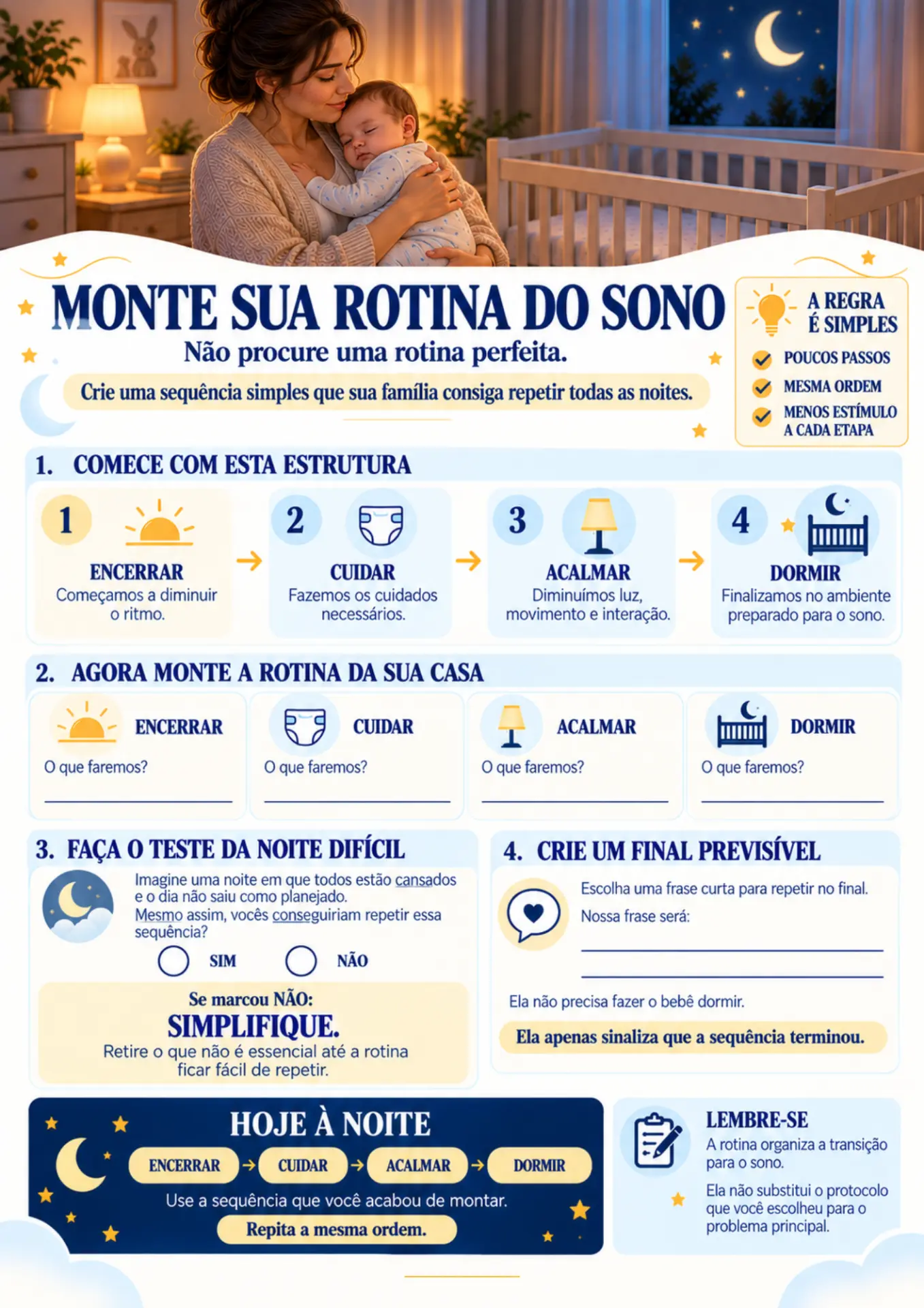 Página real para montar a rotina do sono